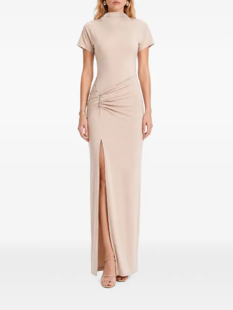 HAMZA ruched slit-detail maxi dress Neutrals PORTOFINOMAXIDRESS