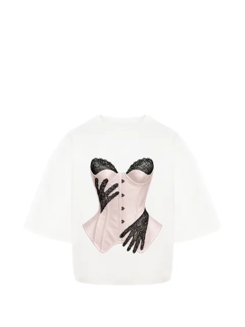 HAMZA lace-print T-shirt White IVORYLACETSHIRT