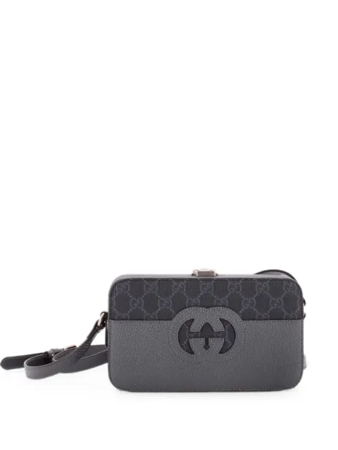 Gucci Pre-Owned Padlock Interlocking G GG Coated Canvas and Leather Mini crossbody bag Black 0YRM0E1Y4SNUI9UI