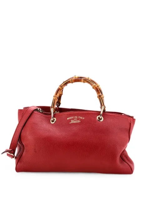 Gucci Pre-Owned Bamboo Shopper Leather Medium tote bag Red 03PK5KWZUR1R7H93