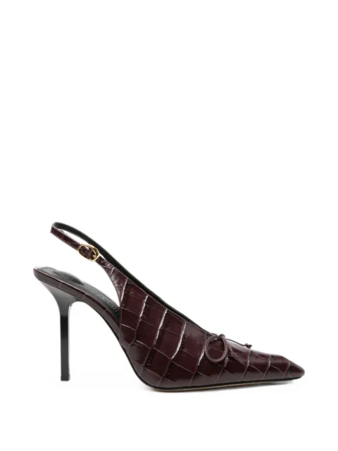 Jacquemus croc-effect slingback pumps Brown FOW00137AC07A21