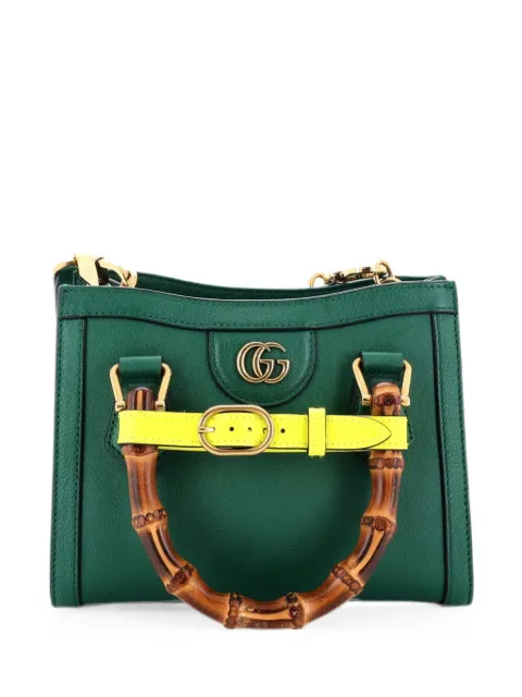 Gucci Pre-Owned Diana NM Bamboo Handle Tote Leather Mini crossbody bag Green EDGLG74AJUCLD6PZ