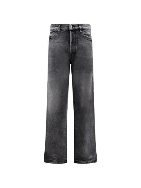 NUMERI logo-patch straight-leg jeans Black J4639W025