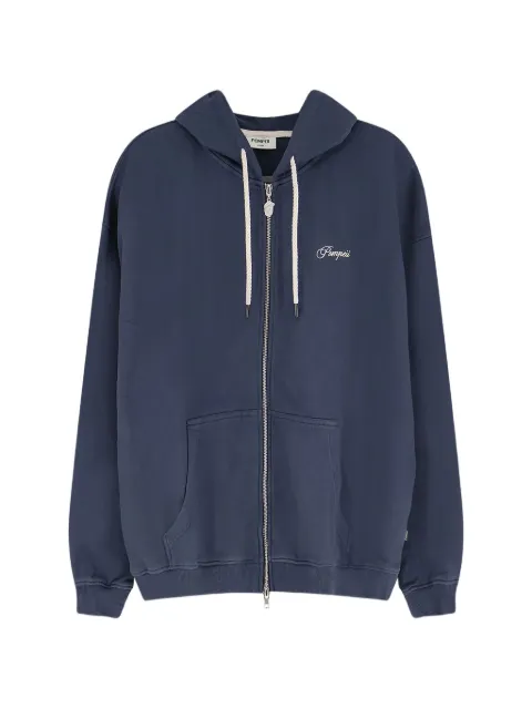 POMPEII logo-embroidered zip-up hoodie Blue H03018020W2508