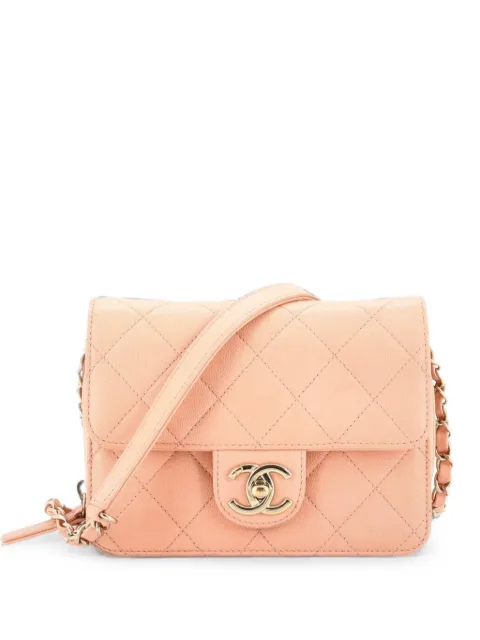 CHANEL Pre-Owned Like a Wallet Flap Bag Quilted Caviar Mini crossbody bag Pink 7QISYM48DTCALZ8P