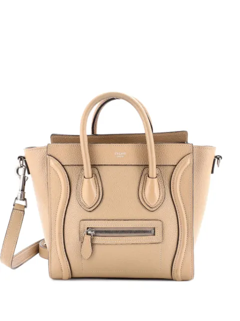 Celine Pre-Owned Luggage Bag Grainy Leather Nano crossbody bag Neutrals CSFWHQ4DUBASHXY9