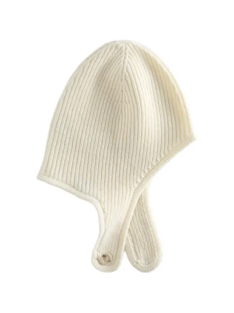 MM6 Maison Margiela ribbed-knit button-fastening beanie hat Neutrals S52TB0015M13293