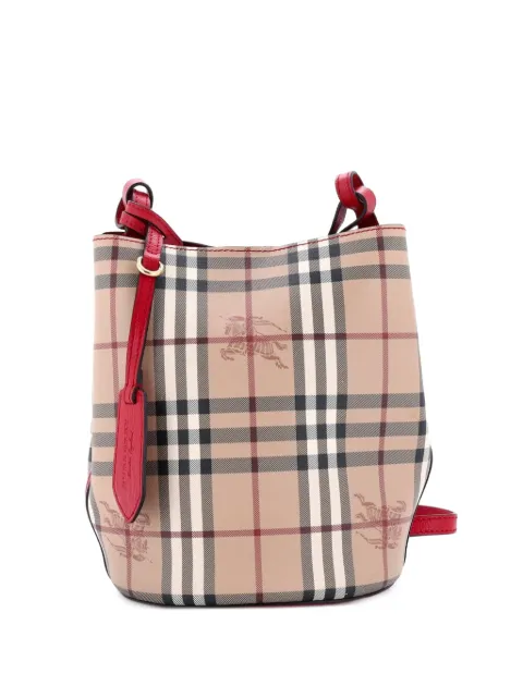 Burberry Pre-Owned Lorne Haymarket Coated Canvas Small bucket bag Brown 6RYTUAL6O9KVBXYK