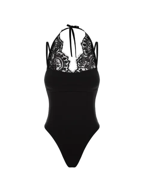 HAMZA Karol lace-trim bodysuit Black KAROLLACEBODY