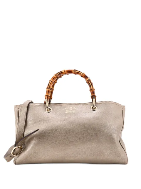Gucci Pre-Owned Bamboo Shopper Leather Medium tote bag Gold 2CBD100WWJ1WXL8K