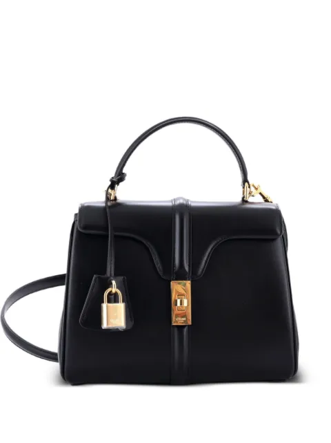 Celine Pre-Owned 16 Top Handle Bag Smooth Calfskin Small satchel Black 1Y0K3D69YITWEWSO