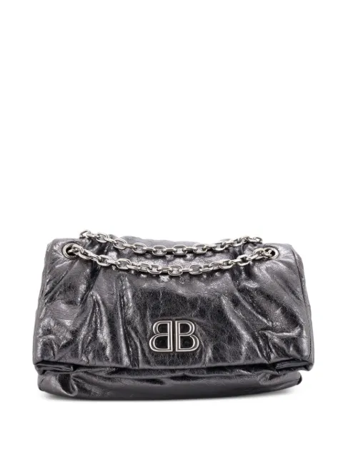Balenciaga Pre-Owned Monaco Chain Flap Leather Medium shoulder bag Silver 0IP772FUNJNE3R24