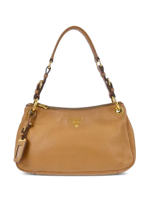 Prada Pre-Owned 2010s pebbled leather shoulder bag Brown 179079
