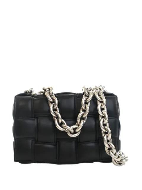 Bottega Veneta Pre-Owned 2012-2026 Nappa Intrecciato Padded Chain Cassette satchel Black SVDCEFNSITUMXUPU