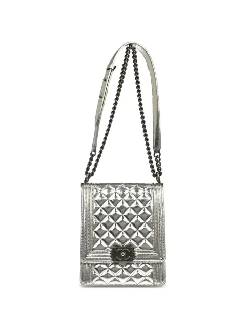 CHANEL Pre-Owned 2019 Boy Chanel quilted shoulder bag Silver KQ01499