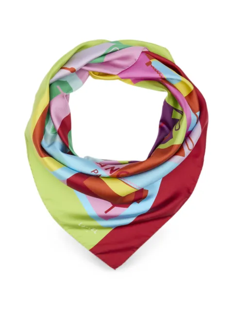 Lancel graphic-print silk scarf Pink A14342R1TU