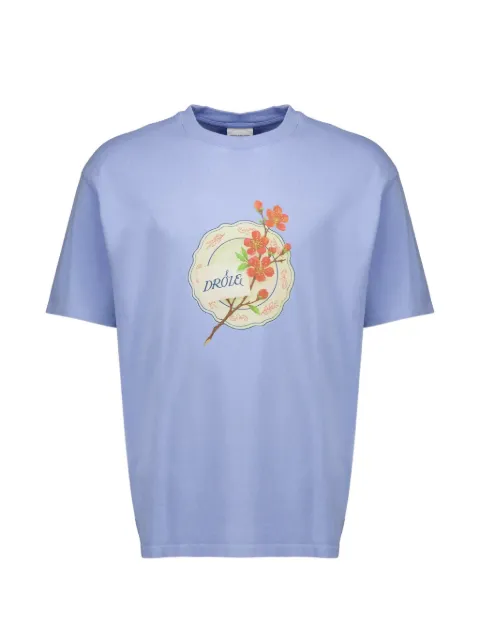 Drôle De Monsieur Drôle Porcelaine-print T-shirt Blue LTS329CO248BE