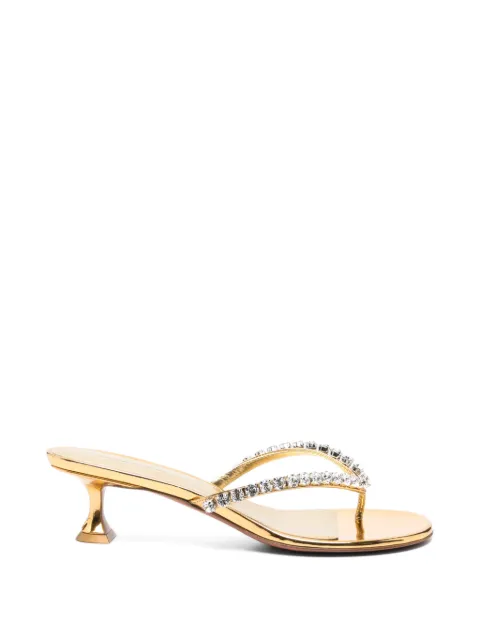 Amina Muaddi Gigi crystal-embellished heeled sandals Gold 17S366211GIG