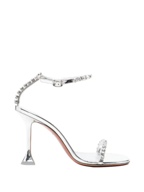 Amina Muaddi Gigi crystal-embellished heeled sandals Silver 13S361241GIG