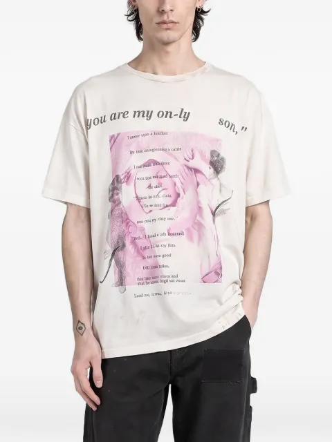 Enfants Riches Déprimés graphic-print distressed T-shirt Neutrals 010938