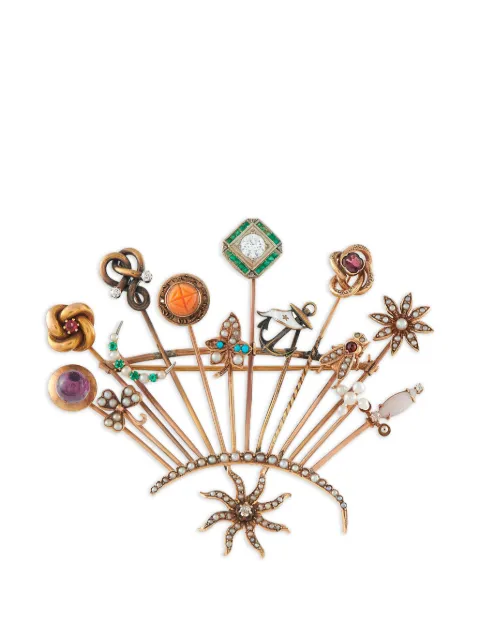 LB Exclusive multi-stone brooch Gold MF17070126