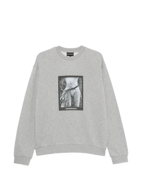 Emporio Armani photographic-print jersey sweatshirt signature capsule Grey EM006933AF27740