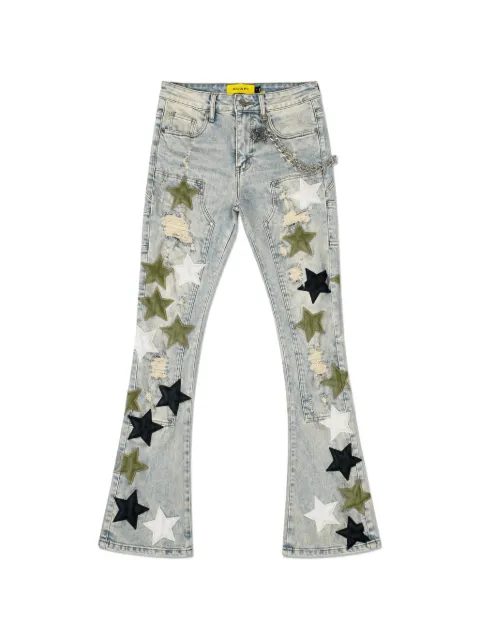 GUAPI star-appliqué distressed jeans Blue GOGVSDSS26