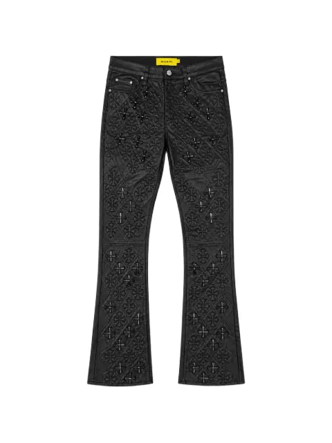 GUAPI quilted-panel jeans Black GABRWDSS26