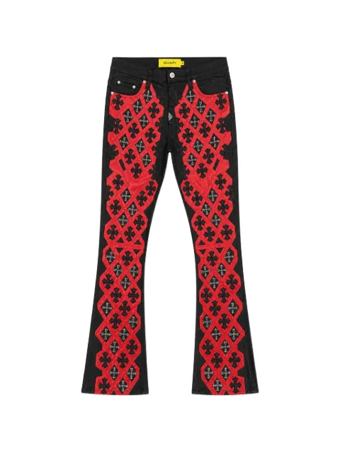 GUAPI crimson waxed-denim jeans Black GCRWDRBSS26