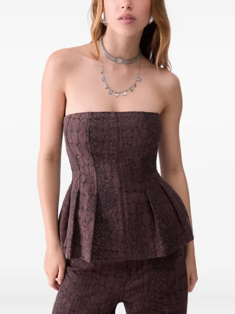 LIU JO animalier-jacquard top Brown UF6171D0369