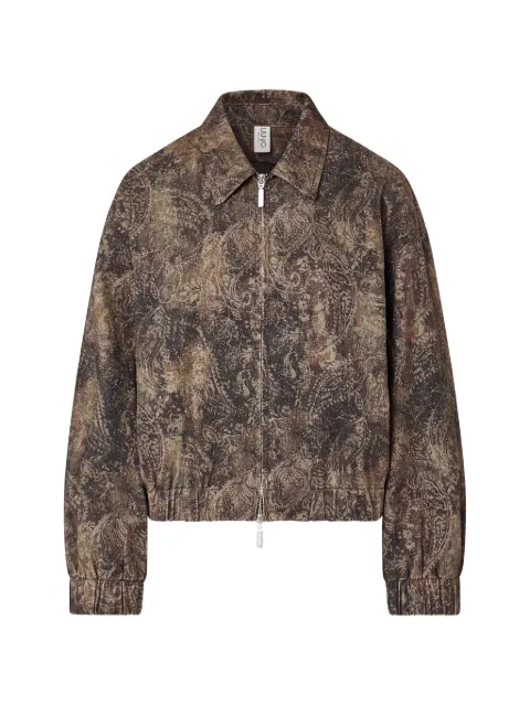 LIU JO oversized jacket with glitter-print Brown UF6164T684A