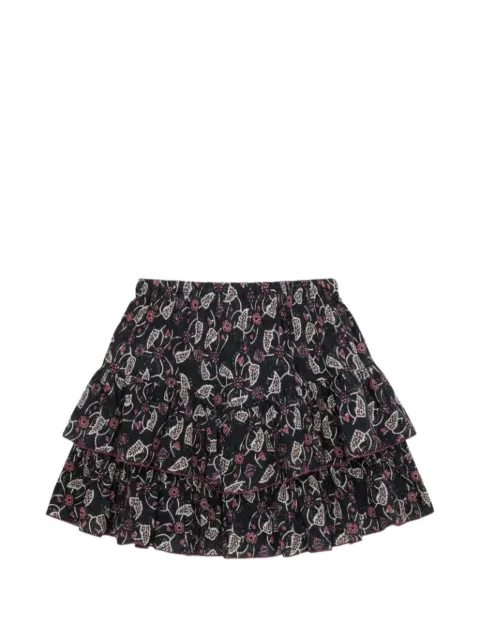 ISABEL MARANT floral-print ruffled mini skirt Black SH0021FGD3J03EBKRY