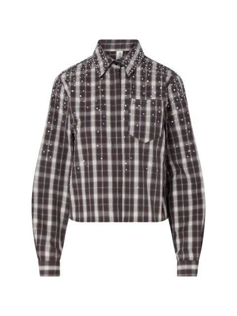 LIU JO check fabric shirt Brown UF6149T774A