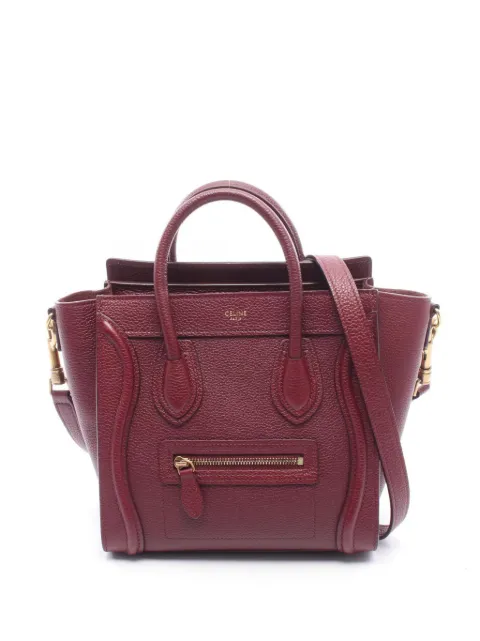 Celine Pre-Owned 2013-2026 Nano Leather Luggage Tote satchel Red DDPHE5235QMLGDCB