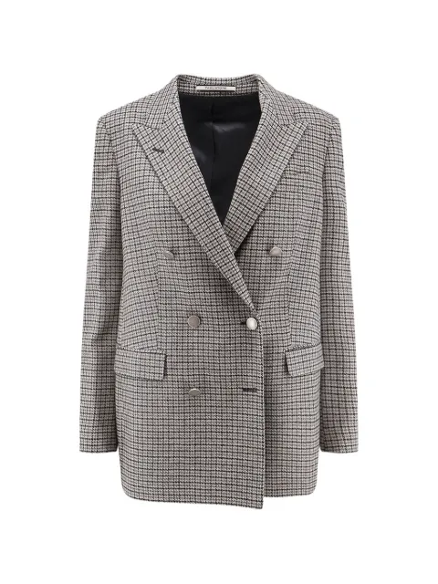 Tagliatore check double-breasted blazer Grey JJASMINE10B340372