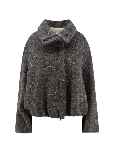 Alysi high-collar wool tweed jacket Grey 166910A6045AN