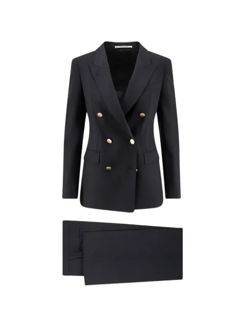 Tagliatore double-breasted peak-lapels suit Black TPARIGI10BAD190045