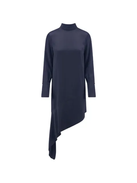 Semicouture asymmetric-hem mock-neck asymmetric dress Blue S6WM17