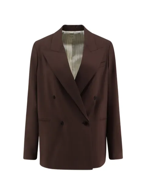 Alysi double-breasted peak-lapel blazer Brown 166824A6055