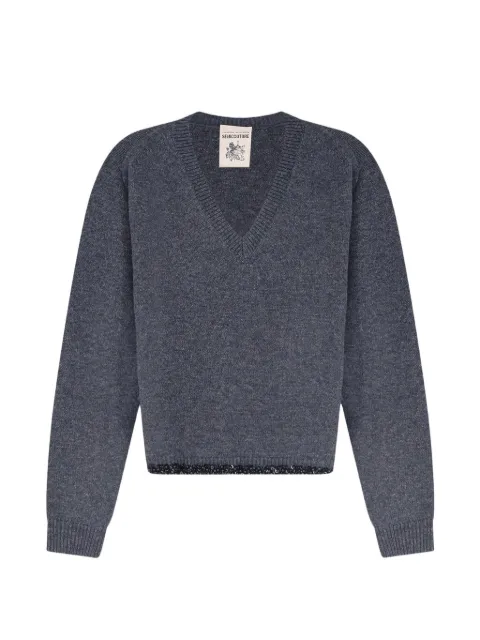 Semicouture Celia sequin-embellished V-neck sweater Grey Y6WH66