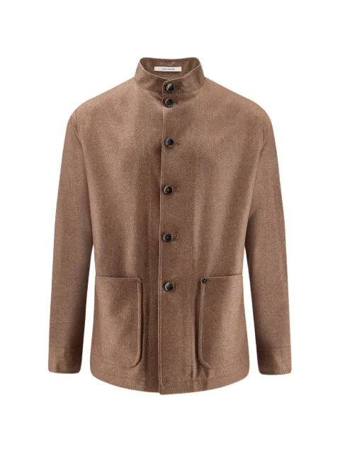 Tagliatore mandarin-collar button-up jacket Brown GKLEIN010021