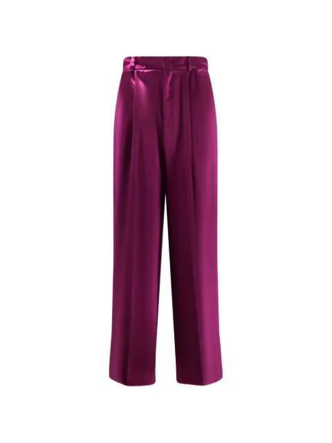 Alberta Ferretti pleated satin trousers Purple 261UA03011627