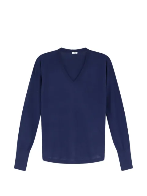 ASPESI V-neck long-sleeve fine-knit top Blue 3259V108