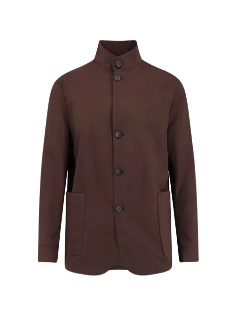 Hevo Caslvecchio high-neck patch-pocket jacket Brown CASALVECCHIOSL7251124