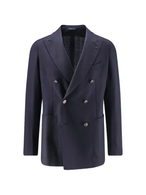Tagliatore double-breasted herringbone blazer Blue 1SMC20KAI120187