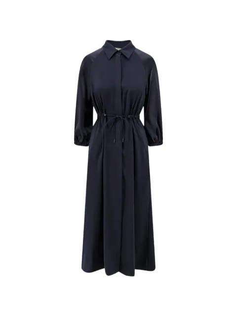 Max Mara drawstring silk maxi dress Blue 2621226071600012