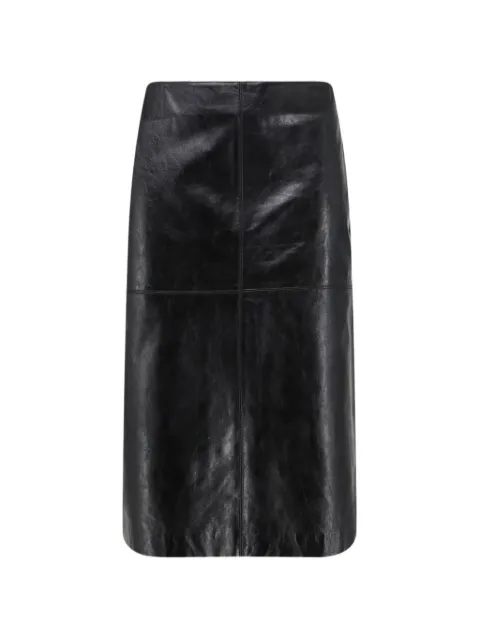 Soeur Gwen leather midi skirt Black JUP1528GWEN26WNOI01