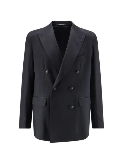 Tagliatore double-breasted peak-lapel suit jacket Black 1SNY10BAI190048N1