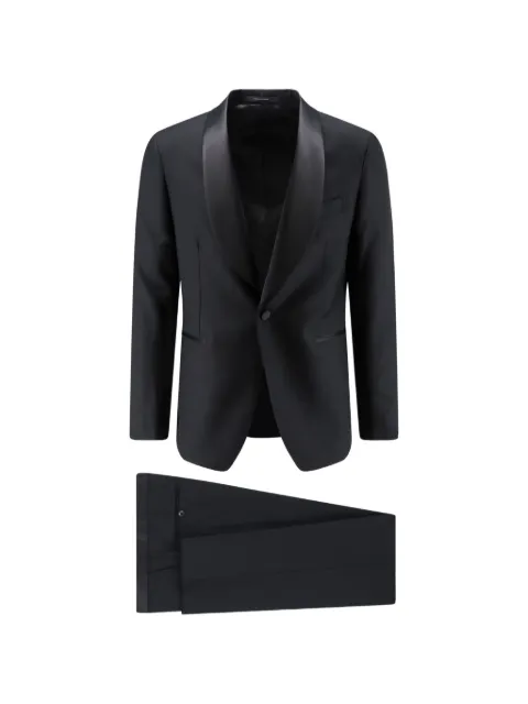 Tagliatore satin-lapel virgin wool tuxedo Black SFNJ18A01LIS070001N5712