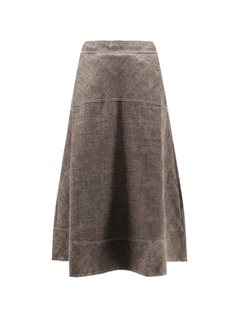 Soeur Janelle contrast-stitch midi skirt Brown JUP1346JANELLEMAR3226W